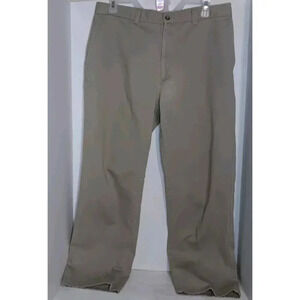 Claybrooke Khakis Men's Beige 34x30 Flat Front Straight Leg